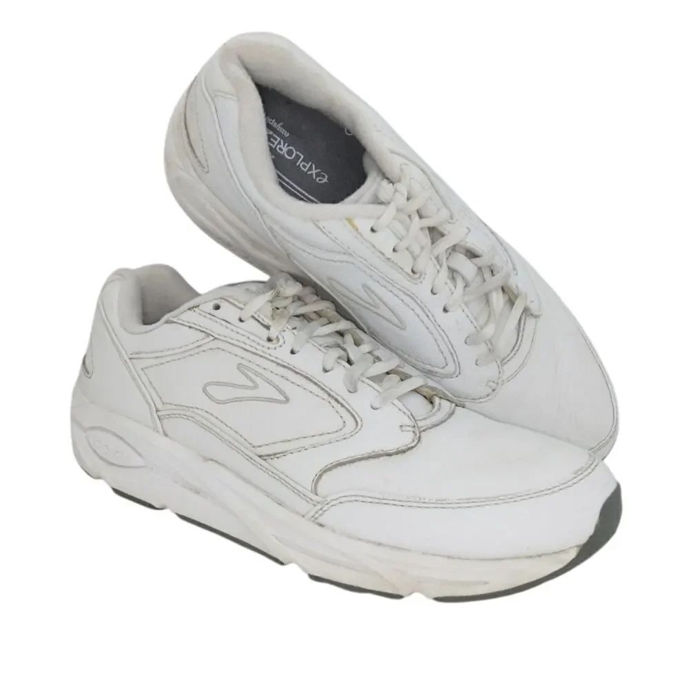 Brooks Addiction Womens Pre-owned White Leather Walking Sneakers - sz. 11 1/2
